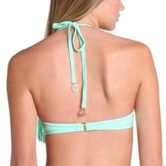 Luli Fama Women's Cosita Buena Fringe Underwire Bikini Top, Mint Convertible XS - Picture 3 of 3